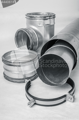 Image of Ventilation system items on white background