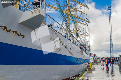 Image of TALLINN, ESTONIA - SEPTEMBER 23, 2018. The Russian barque \"MIR\" 