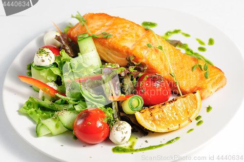 Image of Grilled salmon and vegetables