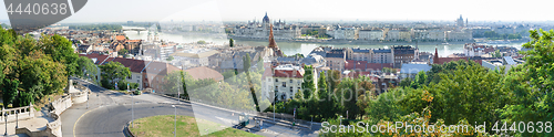 Image of Panoramic view of Budapest with Parliament building