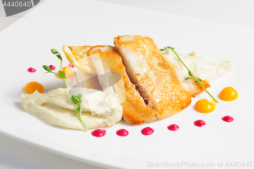 Image of Fried zander with celery puree