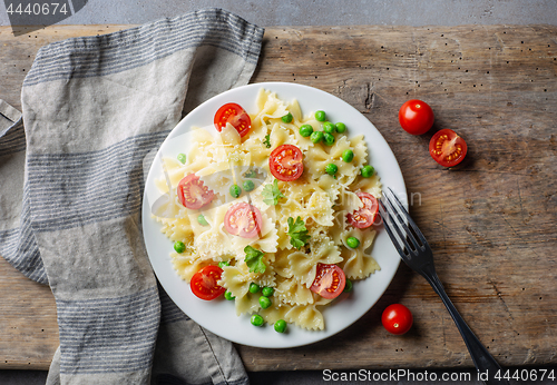 Image of plate of pasta farfalle