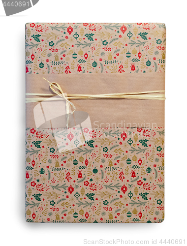 Image of christmas present on white background