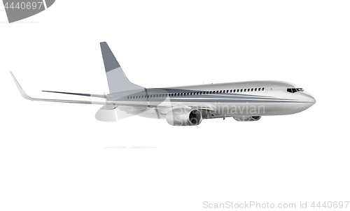 Image of commercial plane on white background 