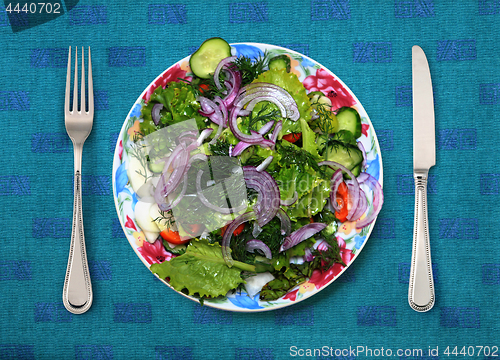 Image of vegetarian food on white plate