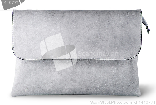 Image of In front elegant gray female clutch bag