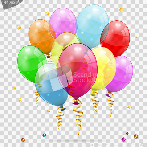 Image of Golden Streamer, Balloons and Confetti