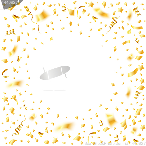 Image of Golden Streamer and Confetti Frame