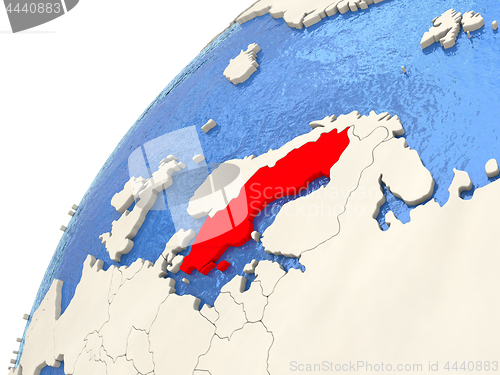 Image of Sweden on globe