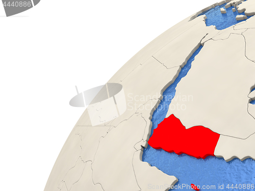Image of Yemen on globe