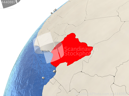 Image of Nigeria on globe