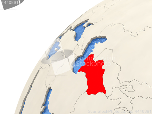 Image of Turkmenistan on globe