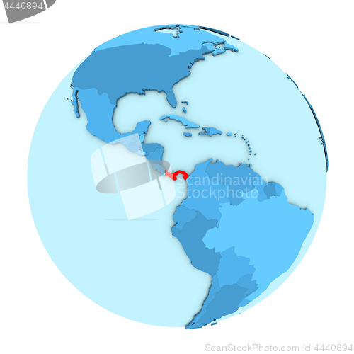 Image of Panama on globe isolated