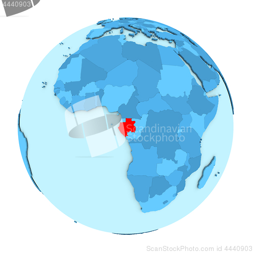 Image of Gabon on globe isolated
