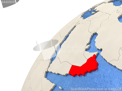 Image of Oman on globe