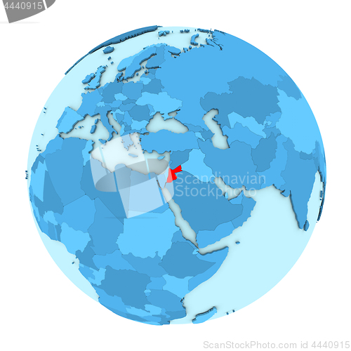 Image of Jordan on globe isolated