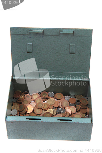 Image of czech coins in the metal box