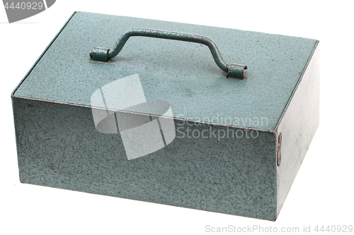 Image of old metal safety box isolated