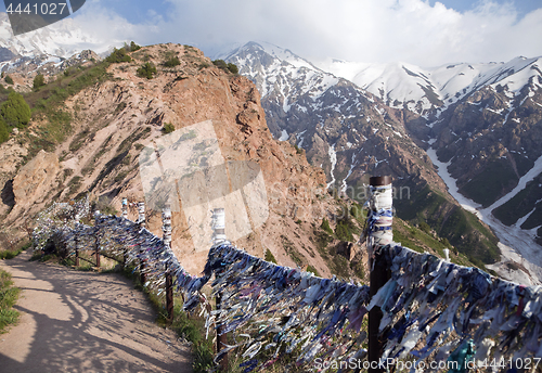 Image of Buddhist prayer ribbons