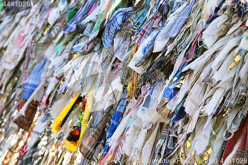 Image of Buddhist ribbons fluttering in the wind