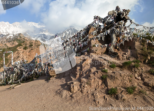 Image of Buddhist prayer ribbons