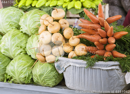 Image of Fresh vegetables at a market