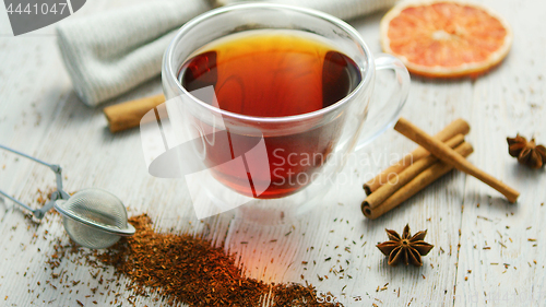 Image of Glass cup of black tea