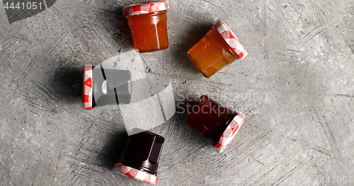 Image of Small jars with various marmalade