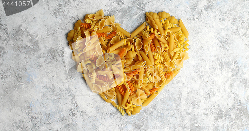 Image of Heart shape made of pasta