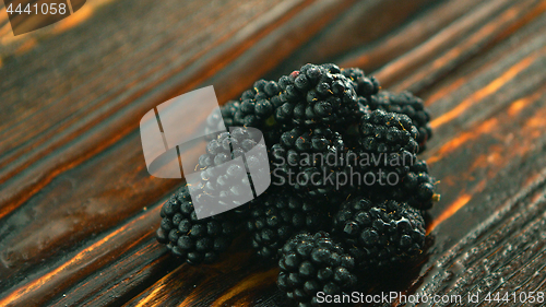 Image of Shiny pile of fresh blackberry