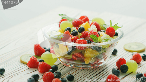 Image of Bowl of fruit mix and berries