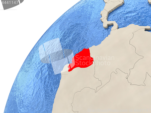 Image of Ecuador on globe