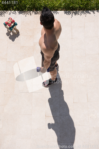 Image of man doing morning exercises