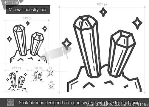 Image of Mineral industry line icon.