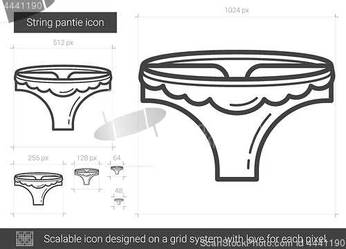 Image of String pantie line icon.