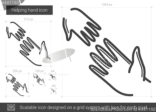 Image of Helping hand line icon.