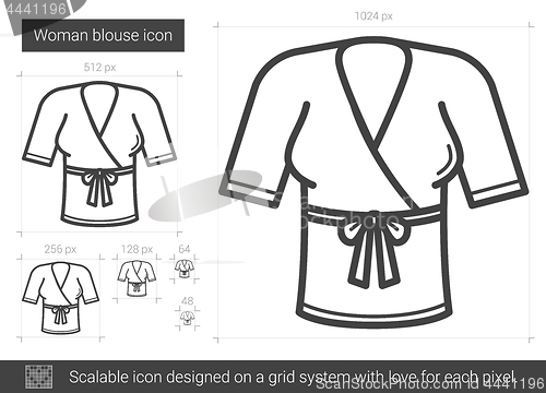 Image of Woman blouse line icon.