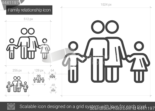 Image of Family relationship line icon.
