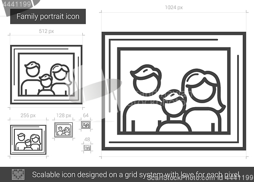 Image of Family portrait line icon.