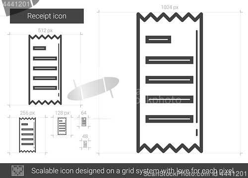 Image of Receipt line icon.