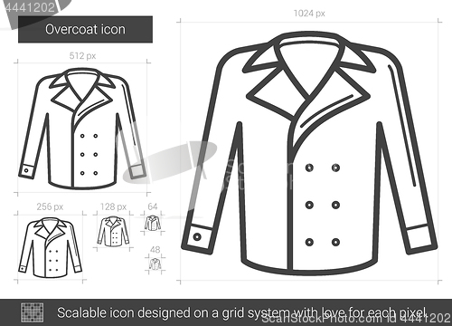 Image of Overcoat line icon.