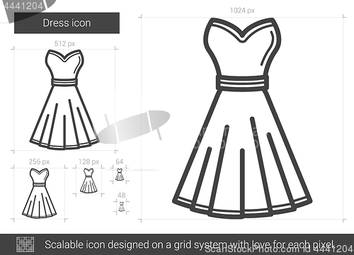 Image of Dress line icon.