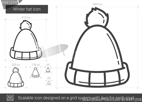 Image of Winter hat line icon.