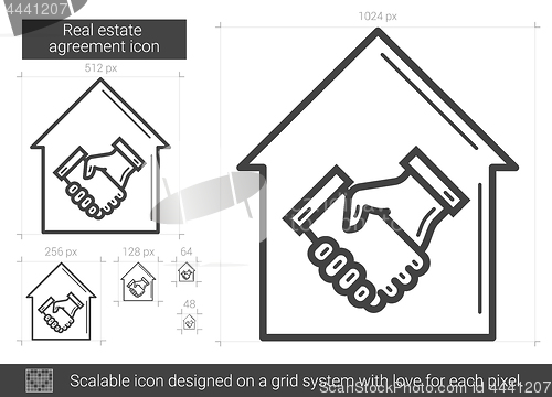 Image of Real estate agreement line icon.