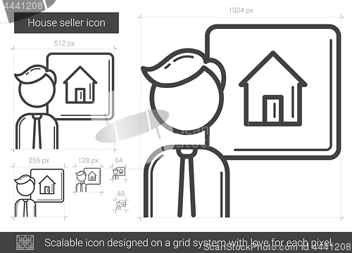 Image of House seller line icon.
