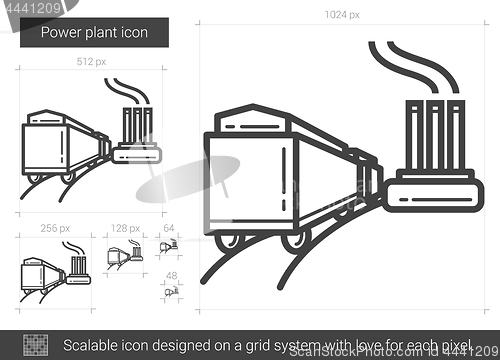 Image of Power plant line icon.