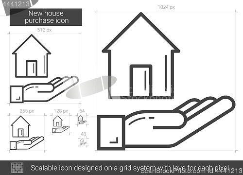 Image of New house purchase line icon.