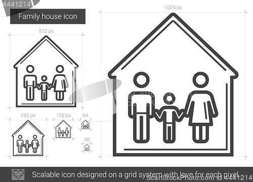 Image of Family house line icon.