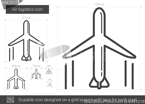 Image of Air logistic line icon.