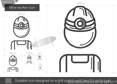 Image of Mine worker line icon.